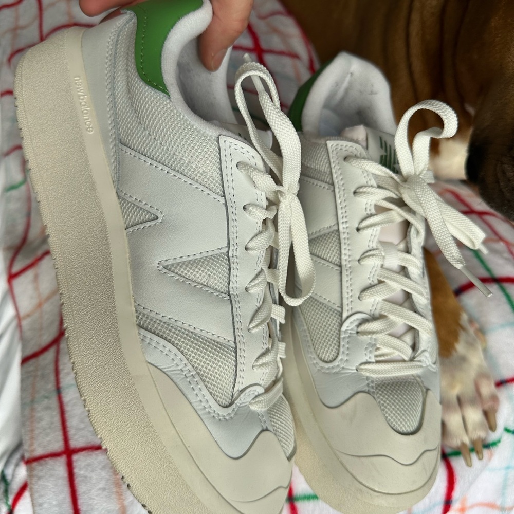 New Balance white and green CT302s